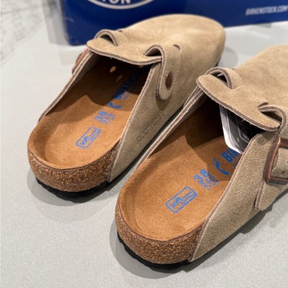 Birkenstock Light Brown Suede Clogs - Picture 7 of 9